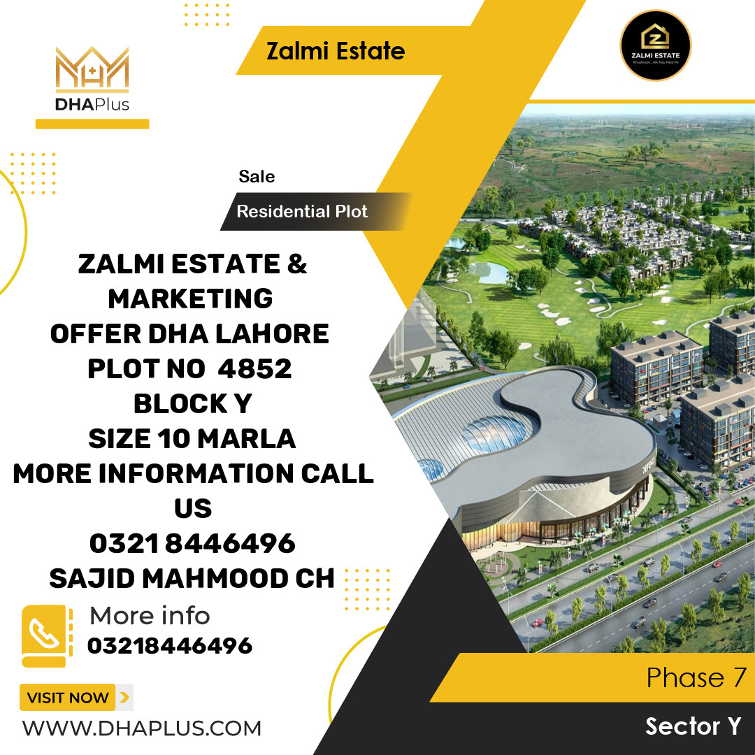 10 Marla Residential Plot for Sale in Sector Y - Phase 7, Lahore - (DP-38322)
