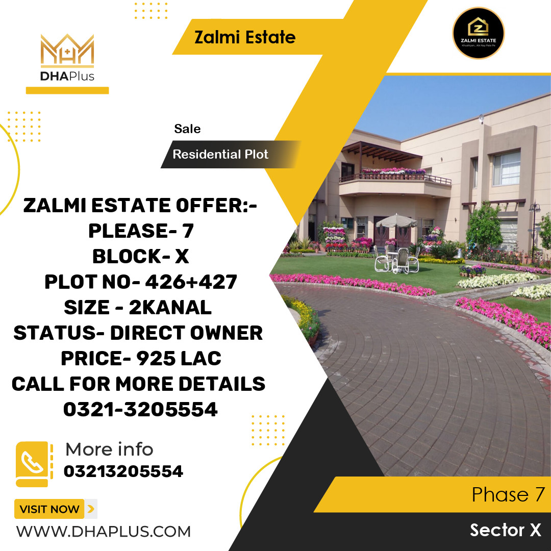 2 Kanal Residential Plot for Sale in Sector X - Phase 7, Lahore - (DP-38324)
