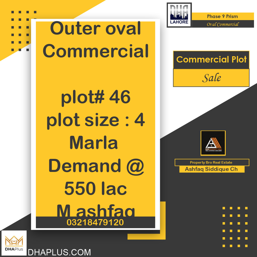 4 Marla Commercial Plot for Sale in Oval Commercial - Phase 9 Prism, Lahore - (DP-38331)