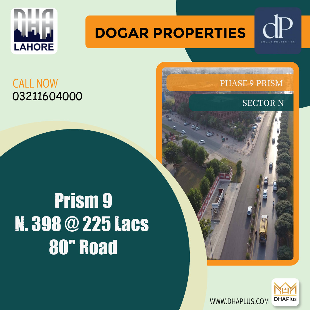 1 Kanal Residential Plot for Sale in Sector N - Phase 9 Prism, Lahore - (DP-38334)