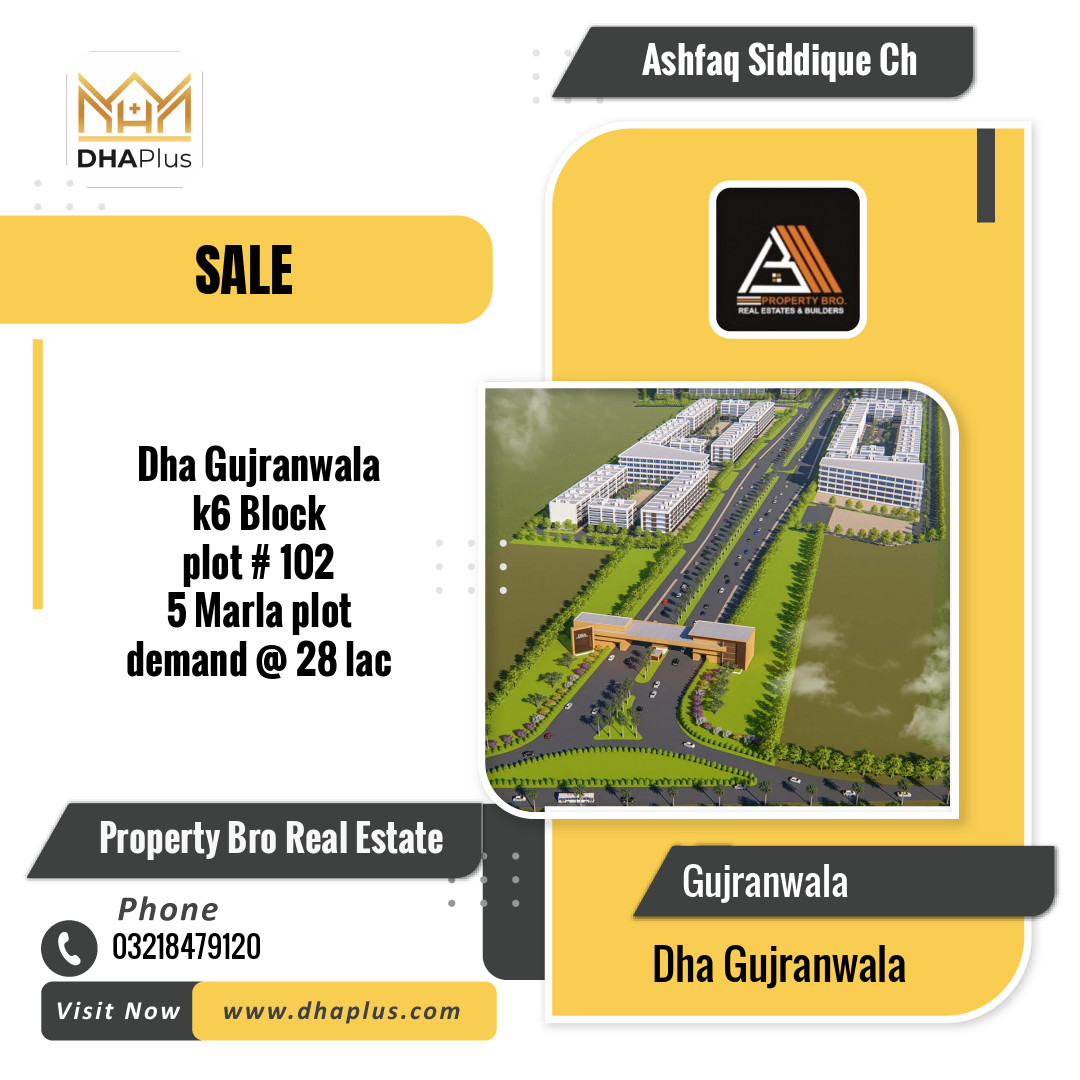 5 Marla Residential Plot for Sale in DHA Gujranwala, Gujranwala - (DP-38335)