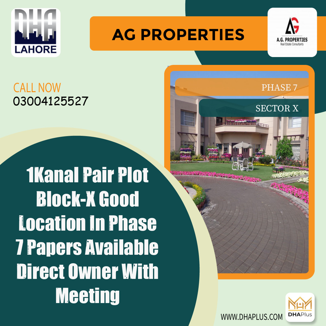2 Kanal Residential Plot for Sale in Sector X - Phase 7, Lahore - (DP-38358)