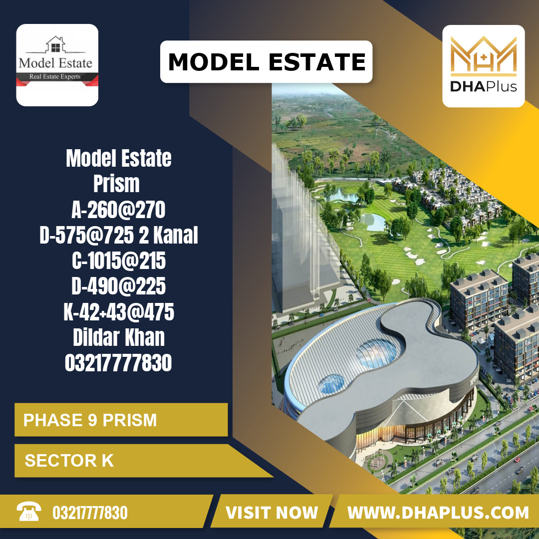 1 Kanal Residential Plot for Sale in Sector K - Phase 9 Prism, Lahore - (DP-38362)