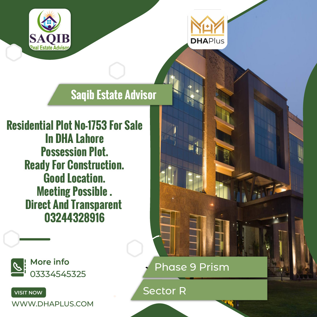 10 Marla Residential Plot for Sale in Sector R - Phase 9 Prism, Lahore - (DP-38422)