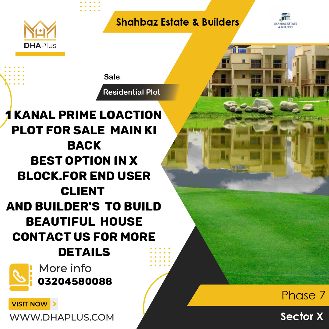 1 Kanal Residential Plot for Sale in Sector X - Phase 7, Lahore - (DP-38431)