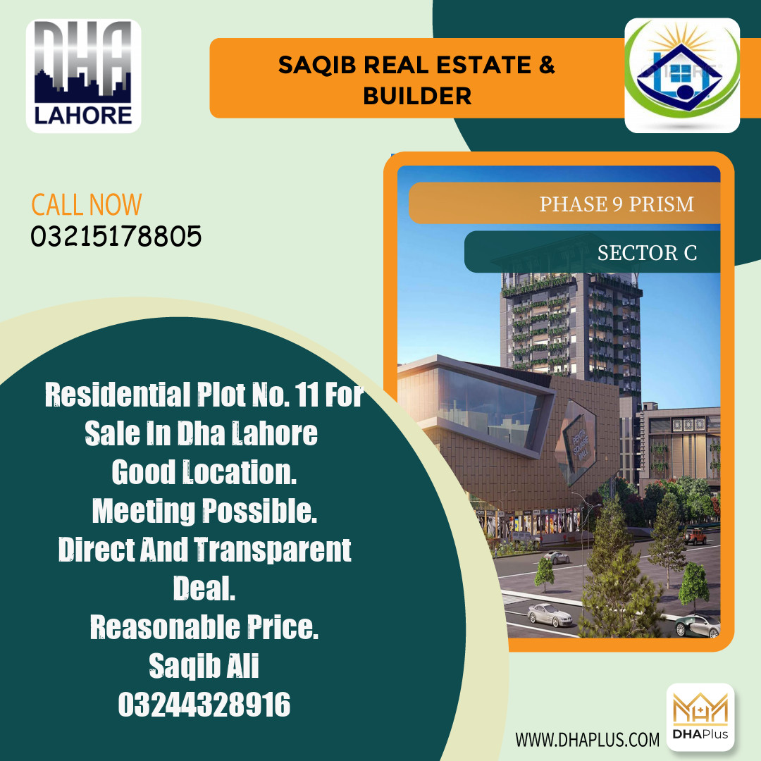 1 Kanal Residential Plot for Sale in Sector C - Phase 9 Prism, Lahore - (DP-38466)
