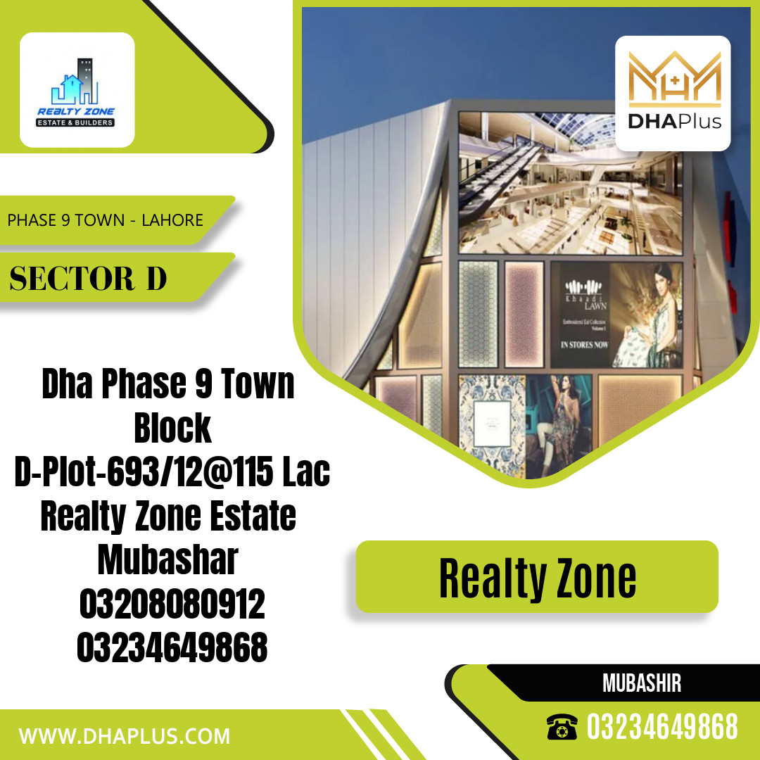5 Marla Residential Plot for Sale in Sector D - Phase 9 Town, Lahore - (DP-38489)