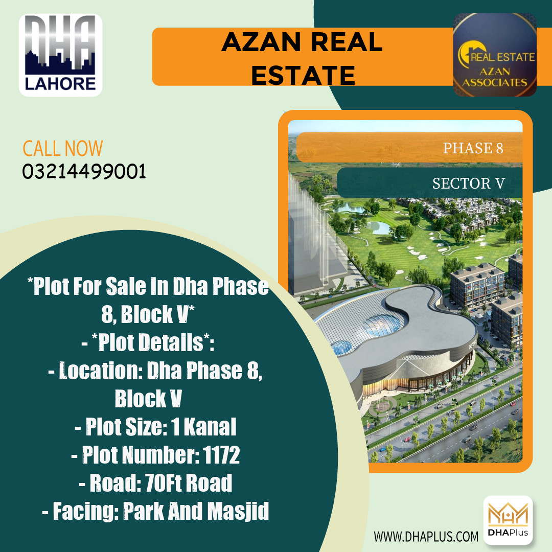 1 Kanal Residential Plot for Sale in Sector V - Phase 8, Lahore - (DP-38508)