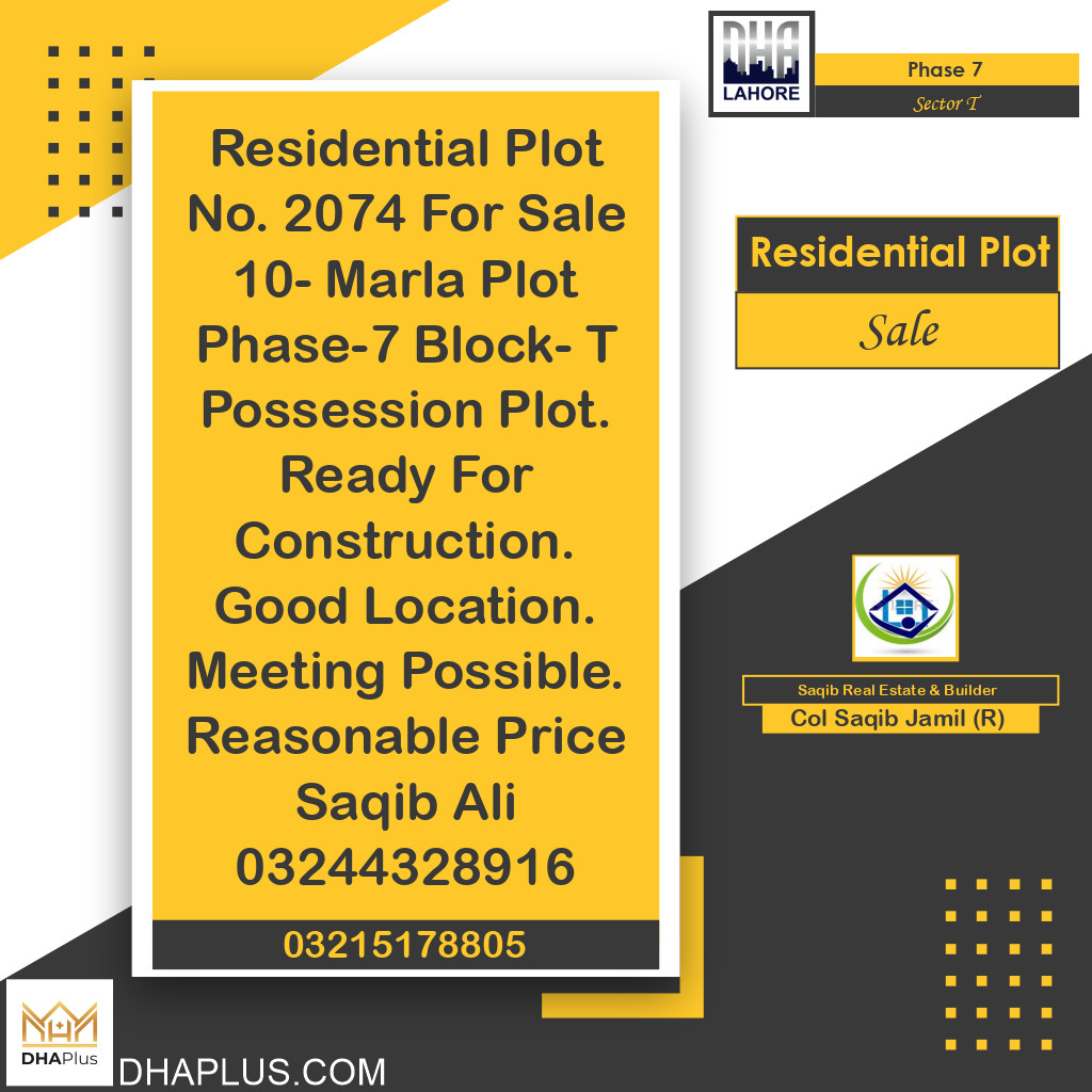 10 Marla Residential Plot for Sale in Sector T - Phase 7, Lahore - (DP-38522)