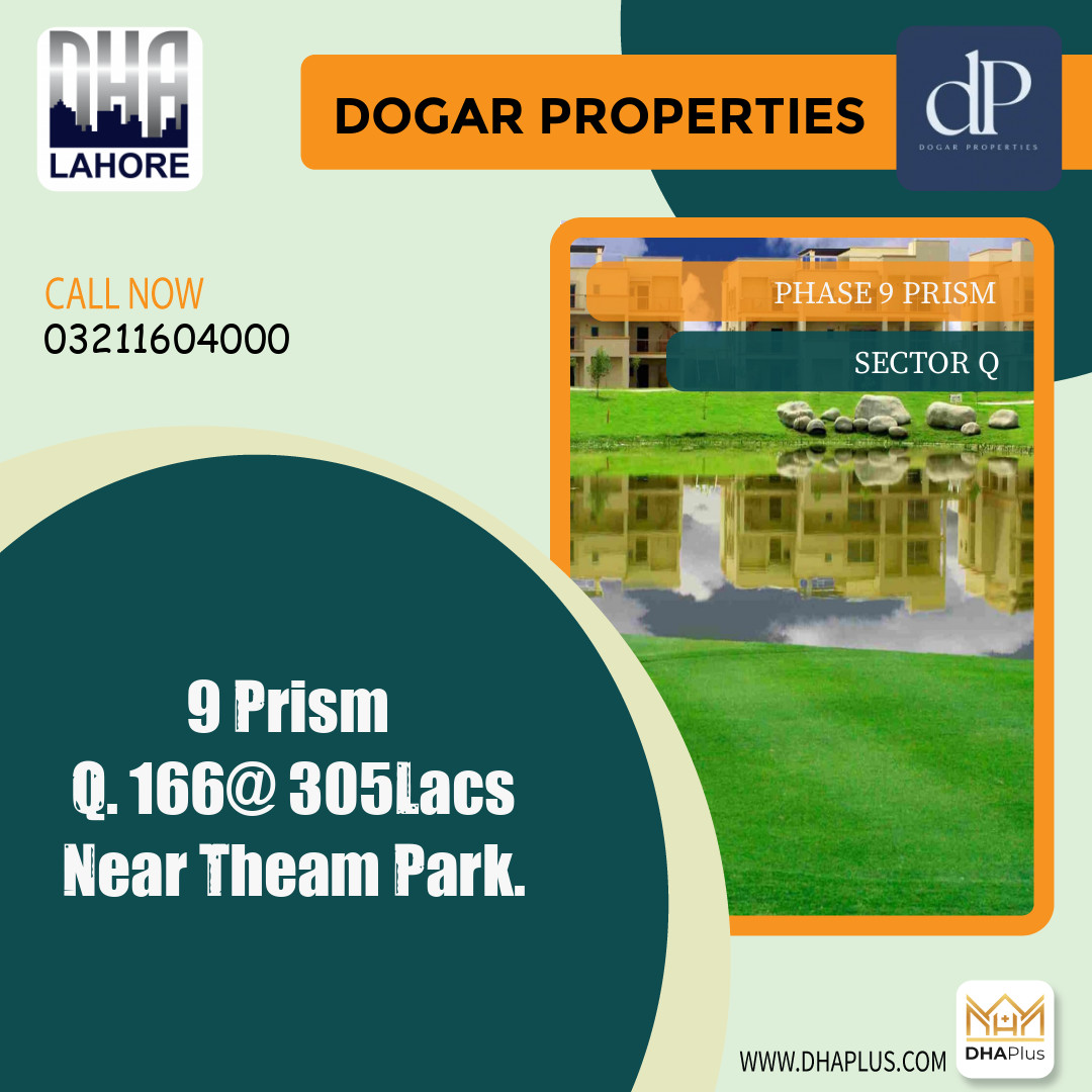 1 Kanal Residential Plot for Sale in Sector Q - Phase 9 Prism, Lahore - (DP-38533)