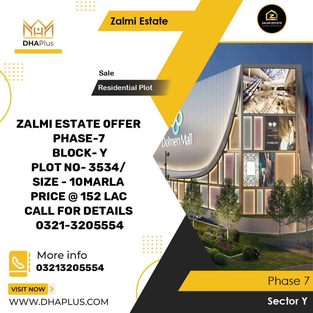 10 Marla Residential Plot for Sale in Sector Y - Phase 7, Lahore - (DP-38534)