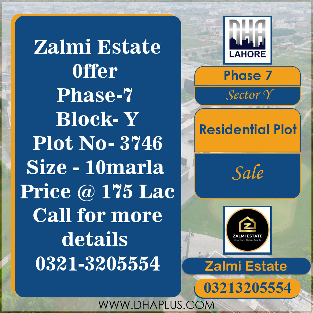 10 Marla Residential Plot for Sale in Sector Y - Phase 7, Lahore - (DP-38535)
