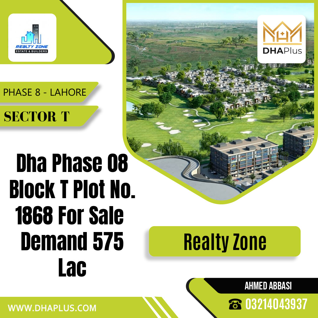 1 Kanal Residential Plot for Sale in Sector T - Phase 8, Lahore - (DP-38542)