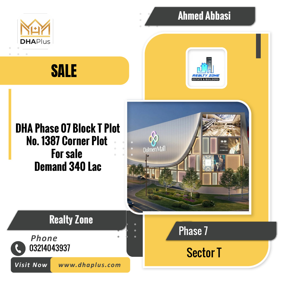 1 Kanal Residential Plot for Sale in Sector T - Phase 7, Lahore - (DP-38549)