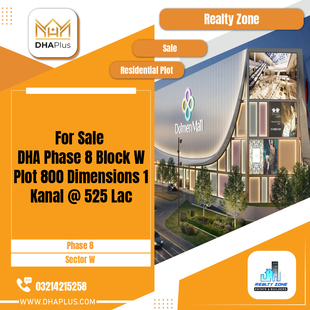 1 Kanal Residential Plot for Sale in Sector W - Phase 8, Lahore - (DP-38592)