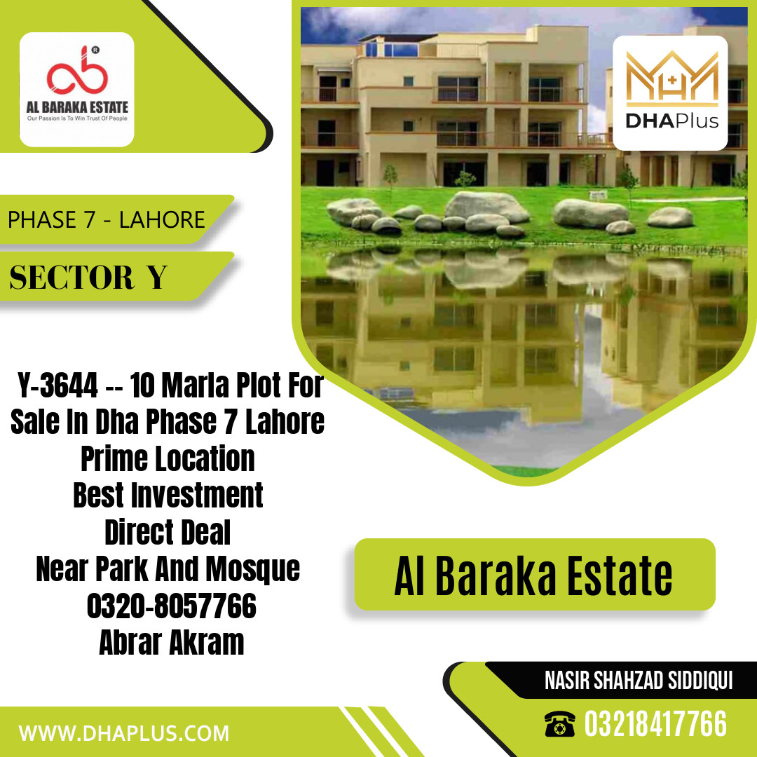 10 Marla Residential Plot for Sale in Sector Y - Phase 7, Lahore - (DP-38598)