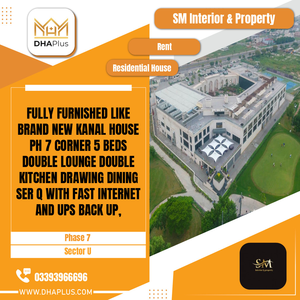 1 Kanal Residential House for Rent in Sector U -  Phase 7, Lahore - (DP-38656)