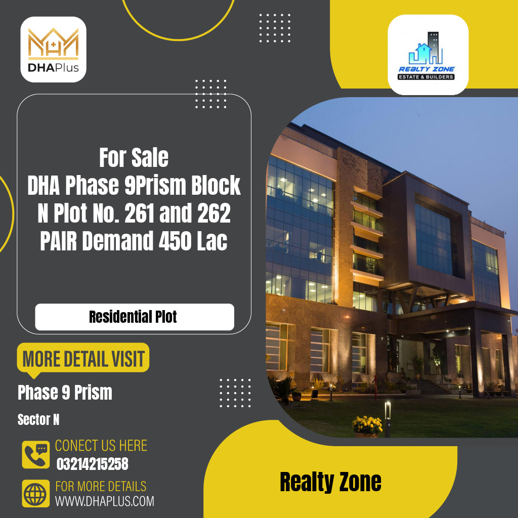 10 Marla Residential Plot for Sale in Sector N -  Phase 9 Prism, Lahore - (DP-38736)