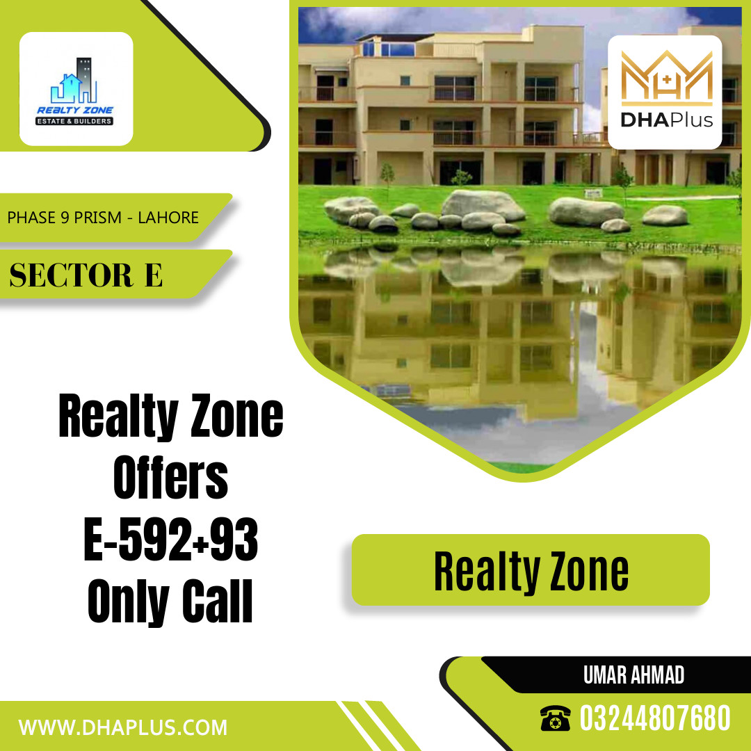 2 Kanal Residential Plot for Sale in Sector E -  Phase 9 Prism, Lahore - (DP-38746)