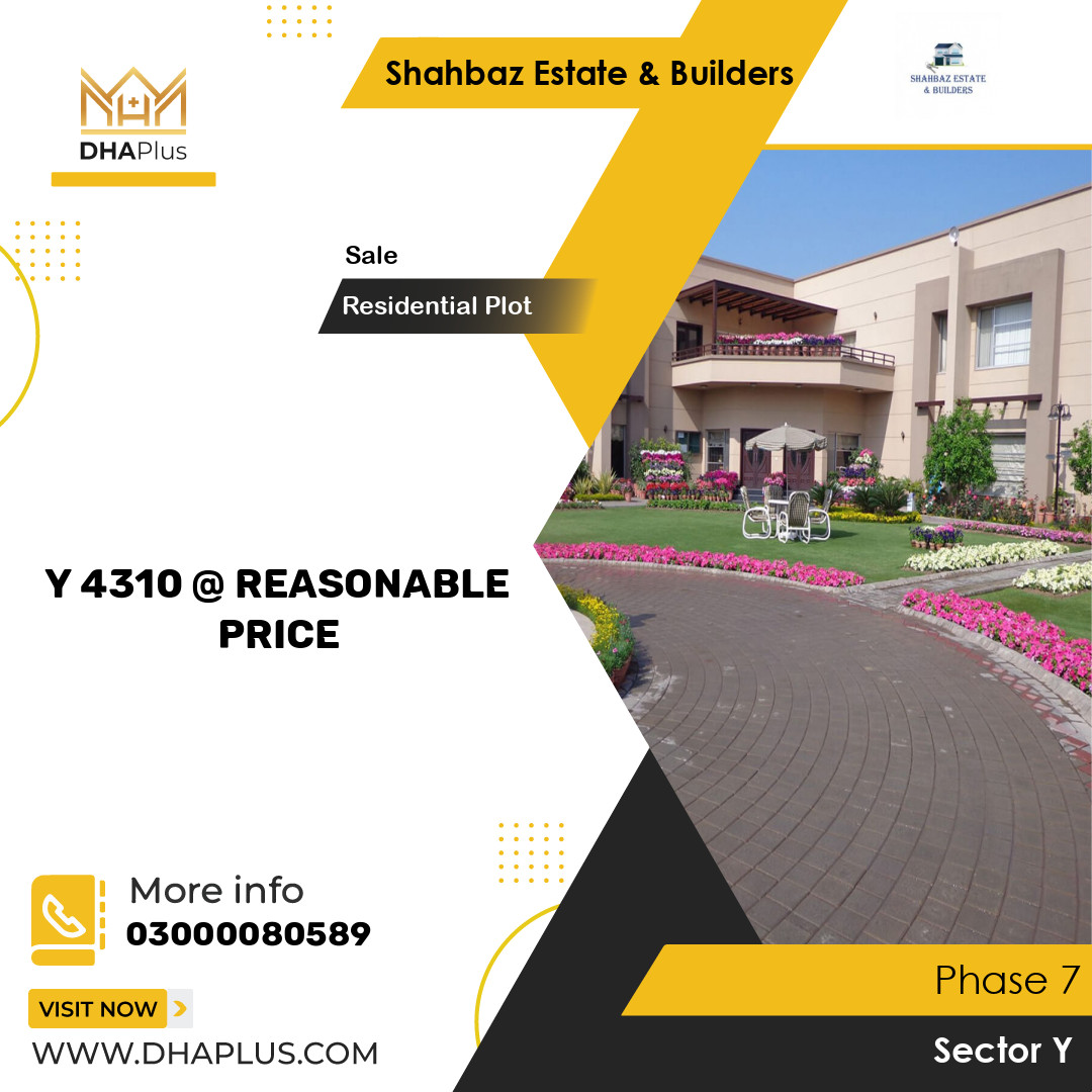 1 Kanal Residential Plot for Sale in Sector Y -  Phase 7, Lahore - (DP-38766)