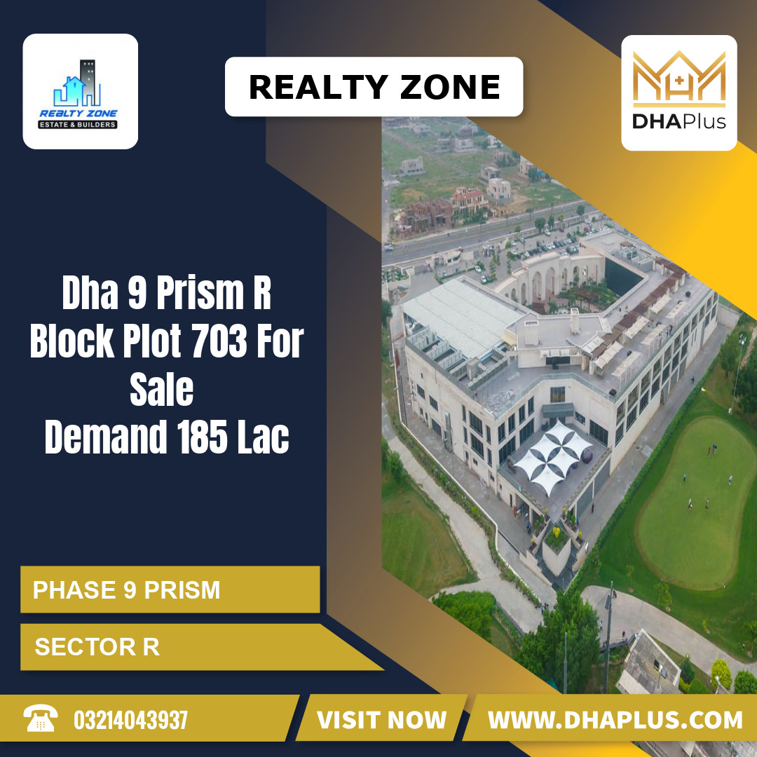 10 Marla Residential Plot for Sale in Sector R - Phase 9 Prism, Lahore - (DP-38791)