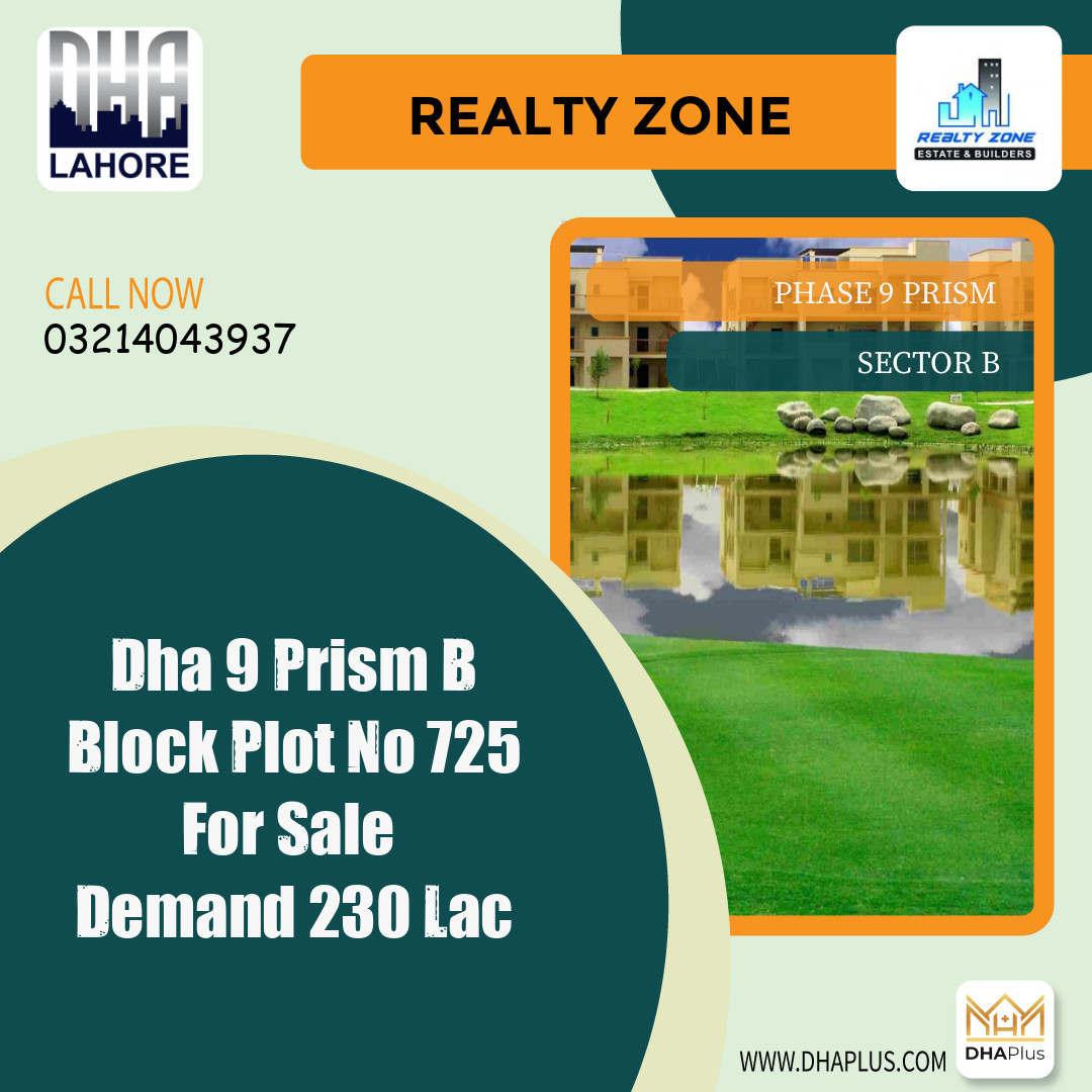 1 Kanal Residential Plot for Sale in Sector B - Phase 9 Prism, Lahore - (DP-38797)