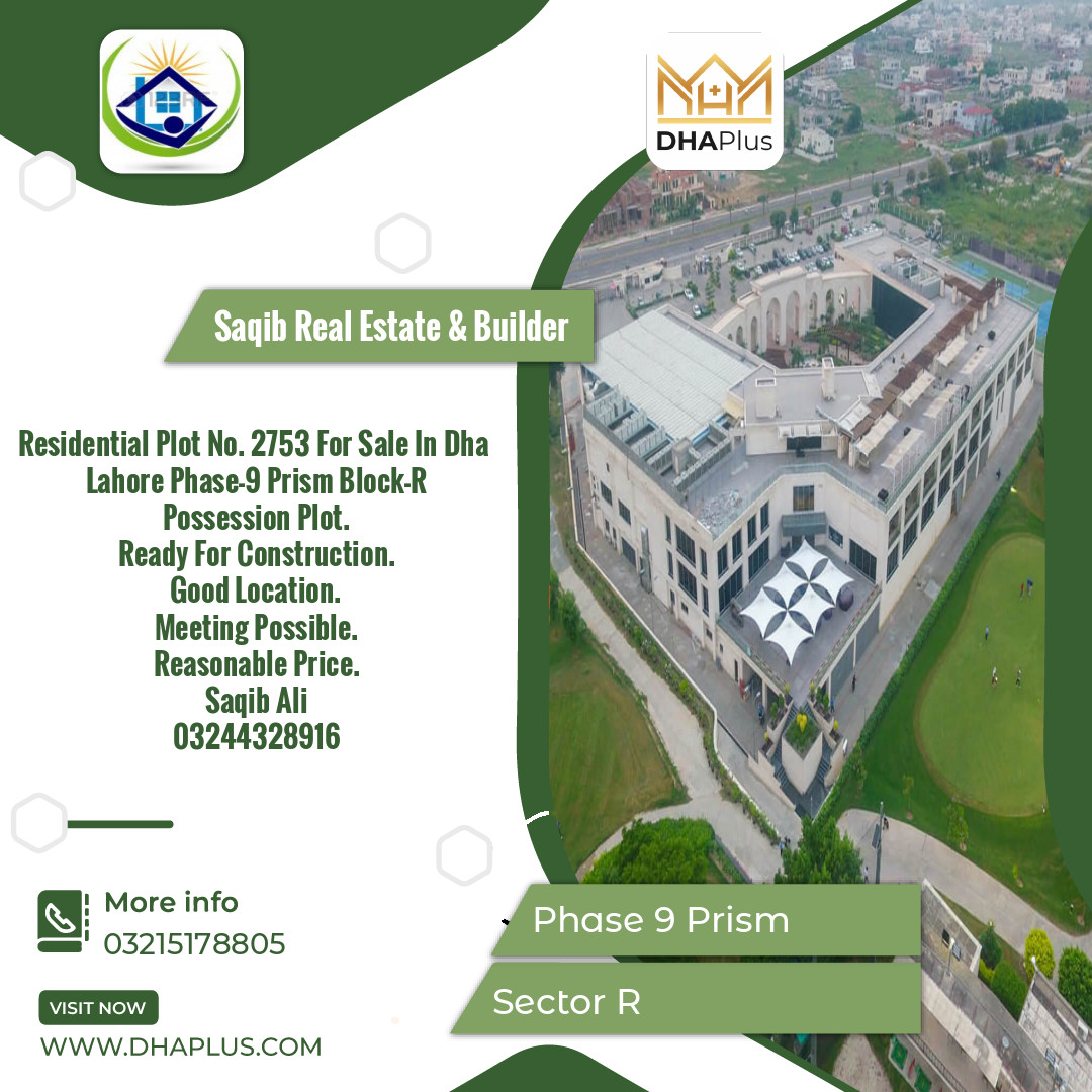 10 Marla Residential Plot for Sale in Sector R - Phase 9 Prism, Lahore - (DP-38857)