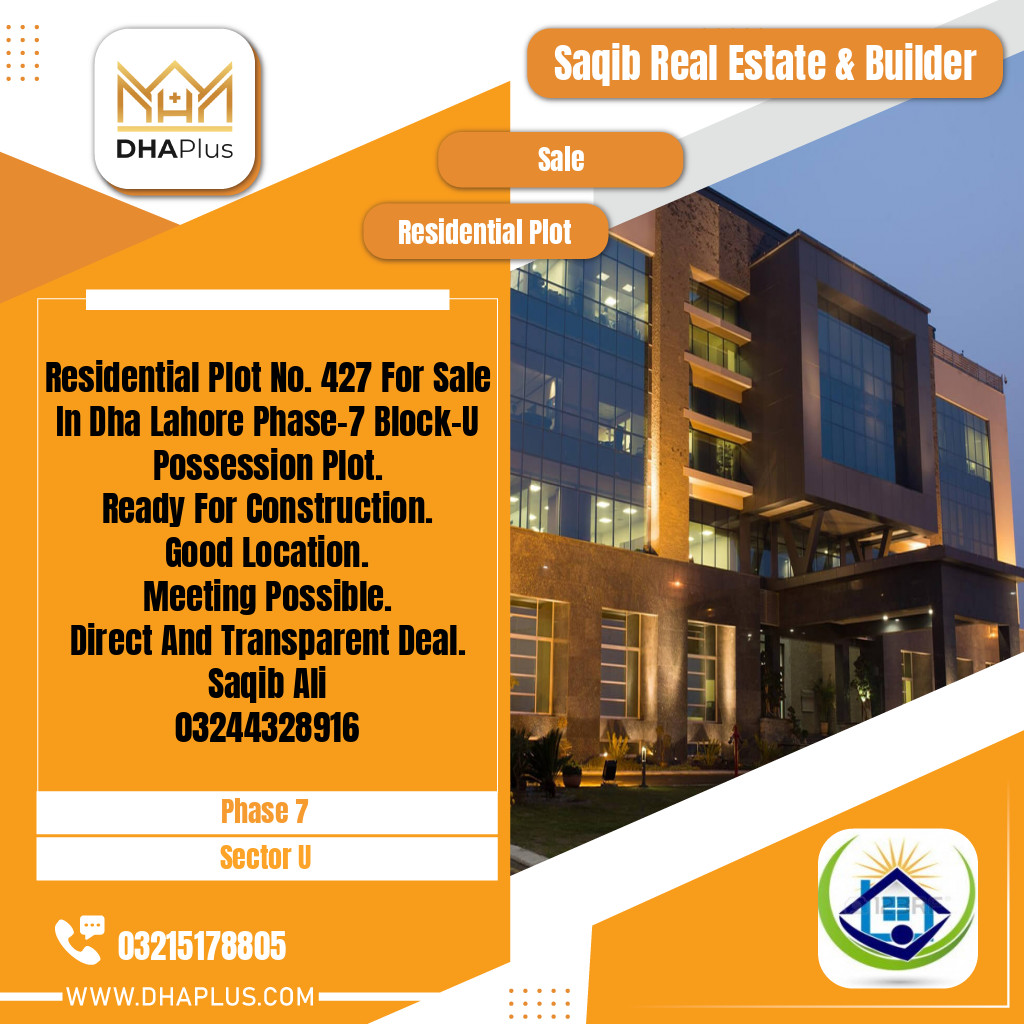 1 Kanal Residential Plot for Sale in Sector U -  Phase 7, Lahore - (DP-38871)