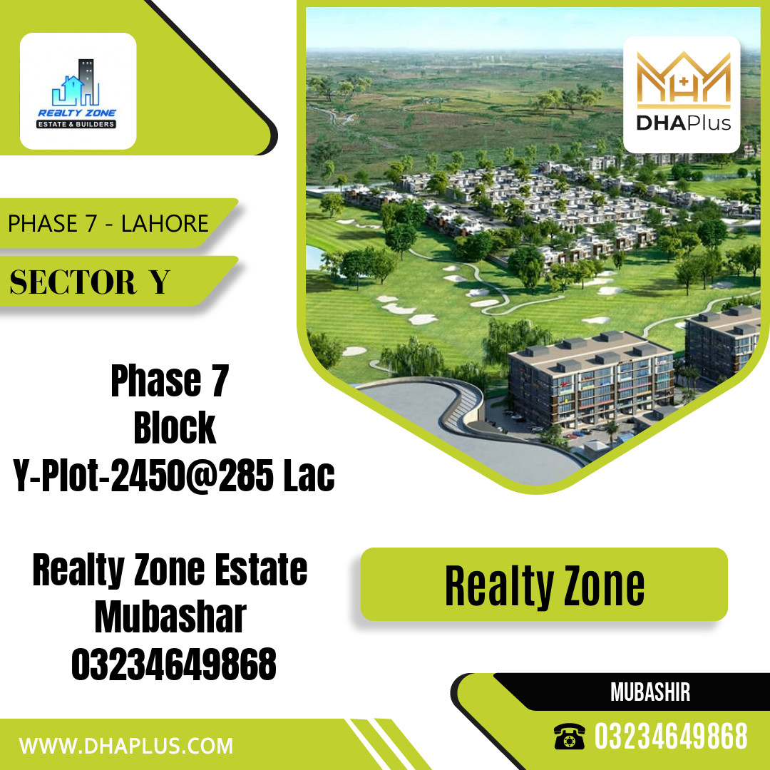 1 Kanal Residential Plot for Sale in Sector Y -  Phase 7, Lahore - (DP-38931)