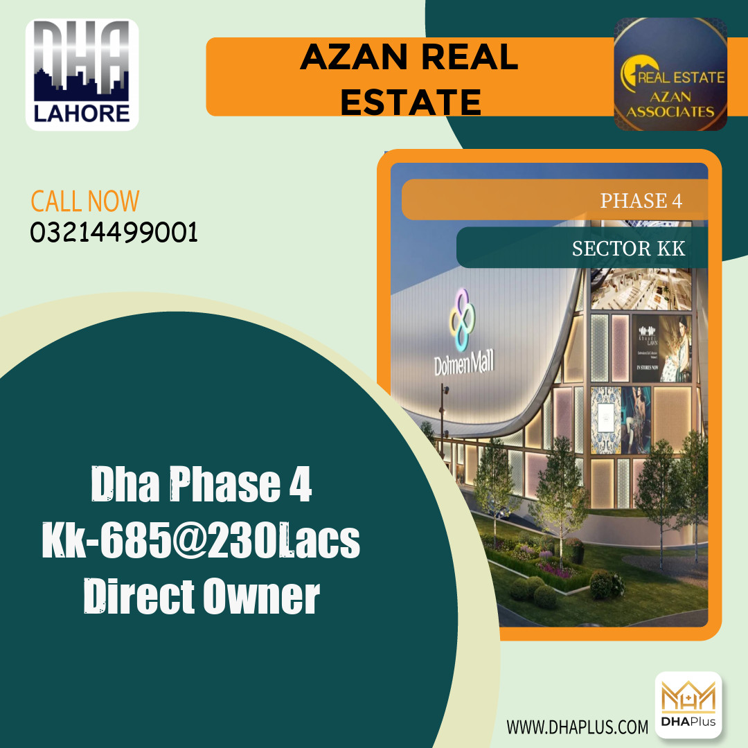 1 Kanal Residential Plot for Sale in Sector KK -  Phase 4, Lahore - (DP-38936)