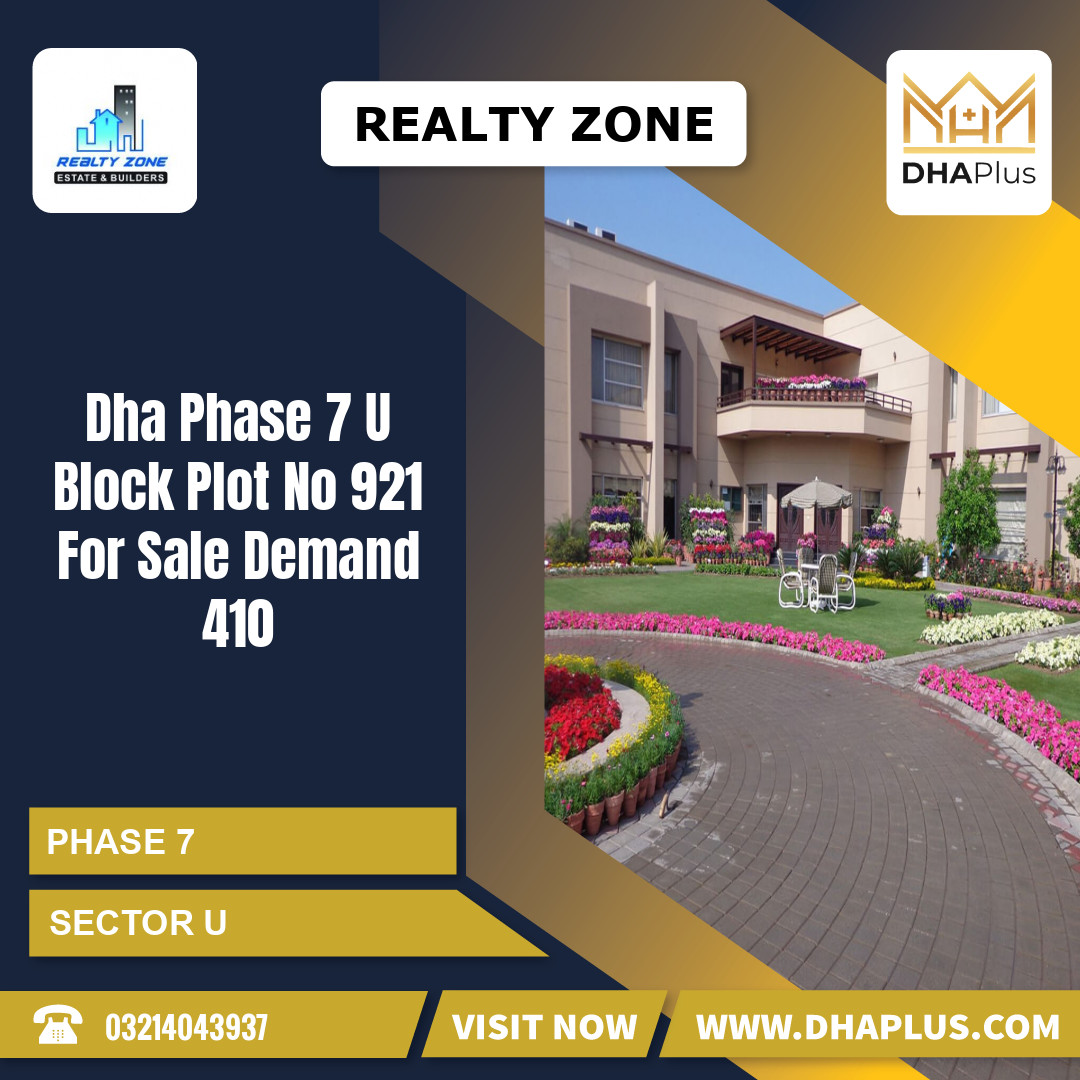 1 Kanal Residential Plot for Sale in Sector U -  Phase 7, Lahore - (DP-38953)