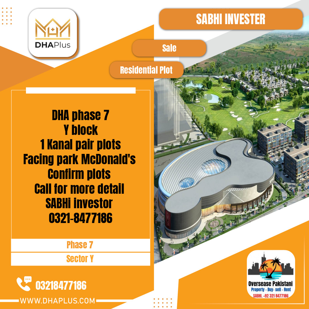 2 Kanal Residential Plot for Sale in Sector Y -  Phase 7, Lahore - (DP-38975)