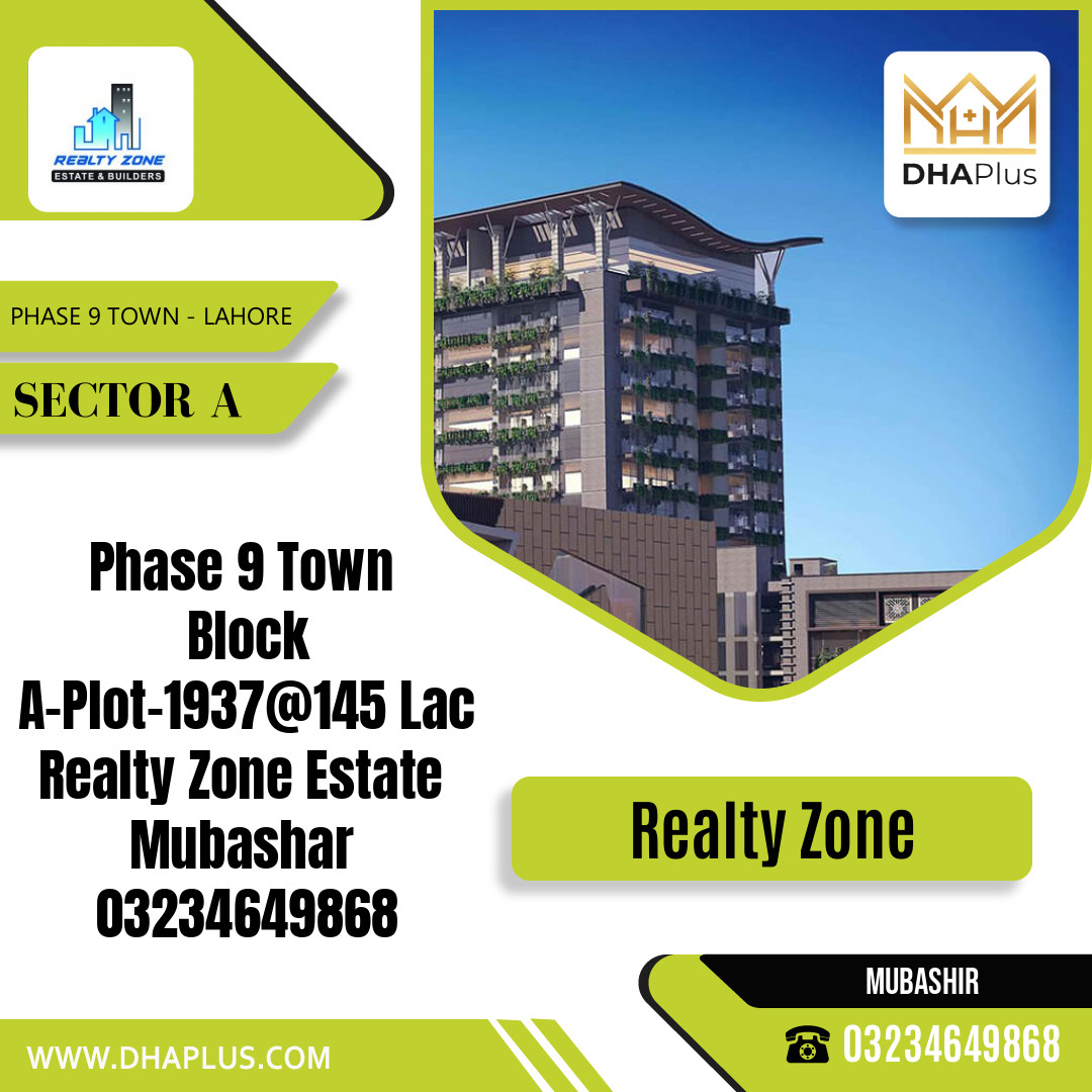5 Marla Residential Plot for Sale in Sector A -  Phase 9 Town, Lahore - (DP-38982)