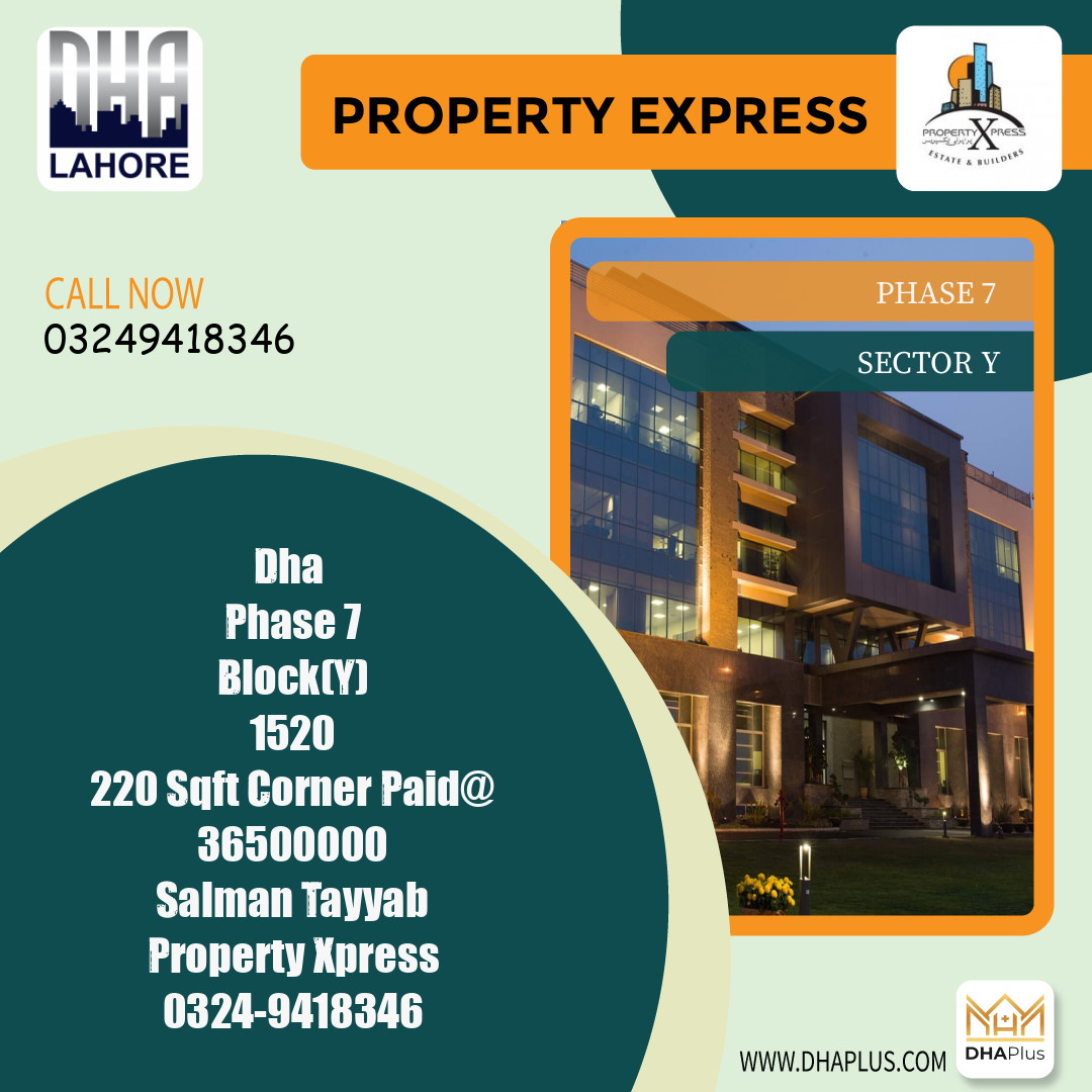 21 Marla Residential Plot for Sale in Sector Y -  Phase 7, Lahore - (DP-39012)