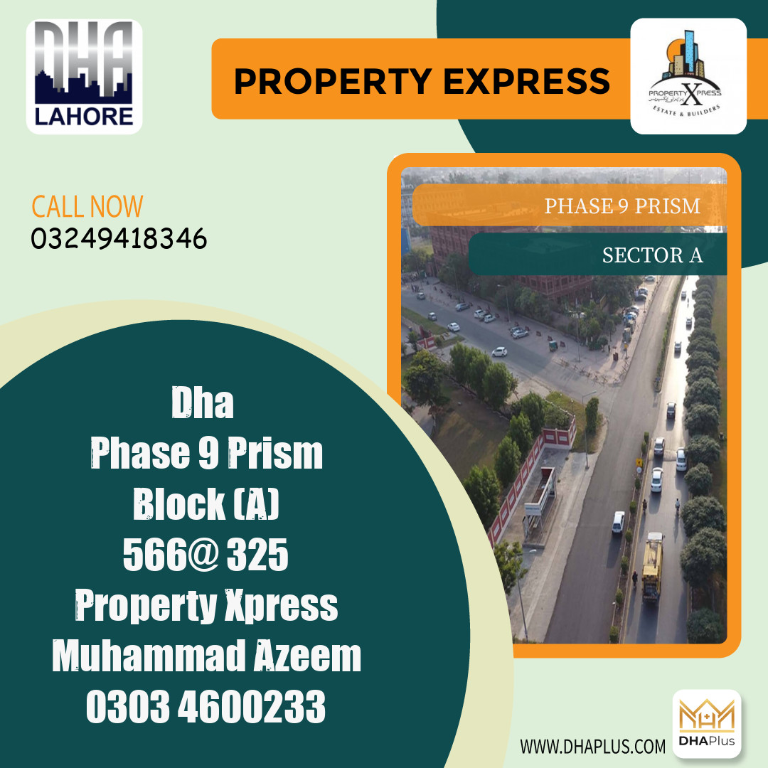 1 Kanal Residential Plot for Sale in Sector A -  Phase 9 Prism, Lahore - (DP-39013)