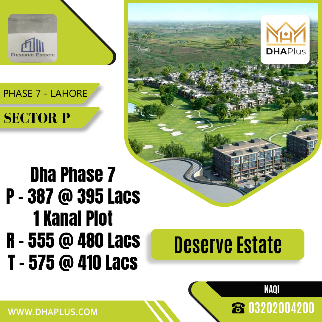 1 Kanal Residential Plot for Sale in Sector P -  Phase 7, Lahore - (DP-39014)