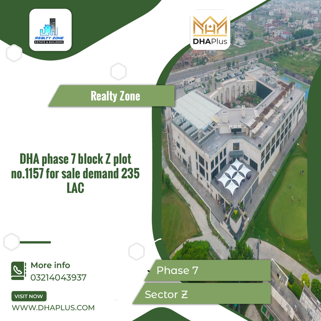 1 Kanal Residential Plot for Sale in Sector Z -  Phase 7, Lahore - (DP-39034)