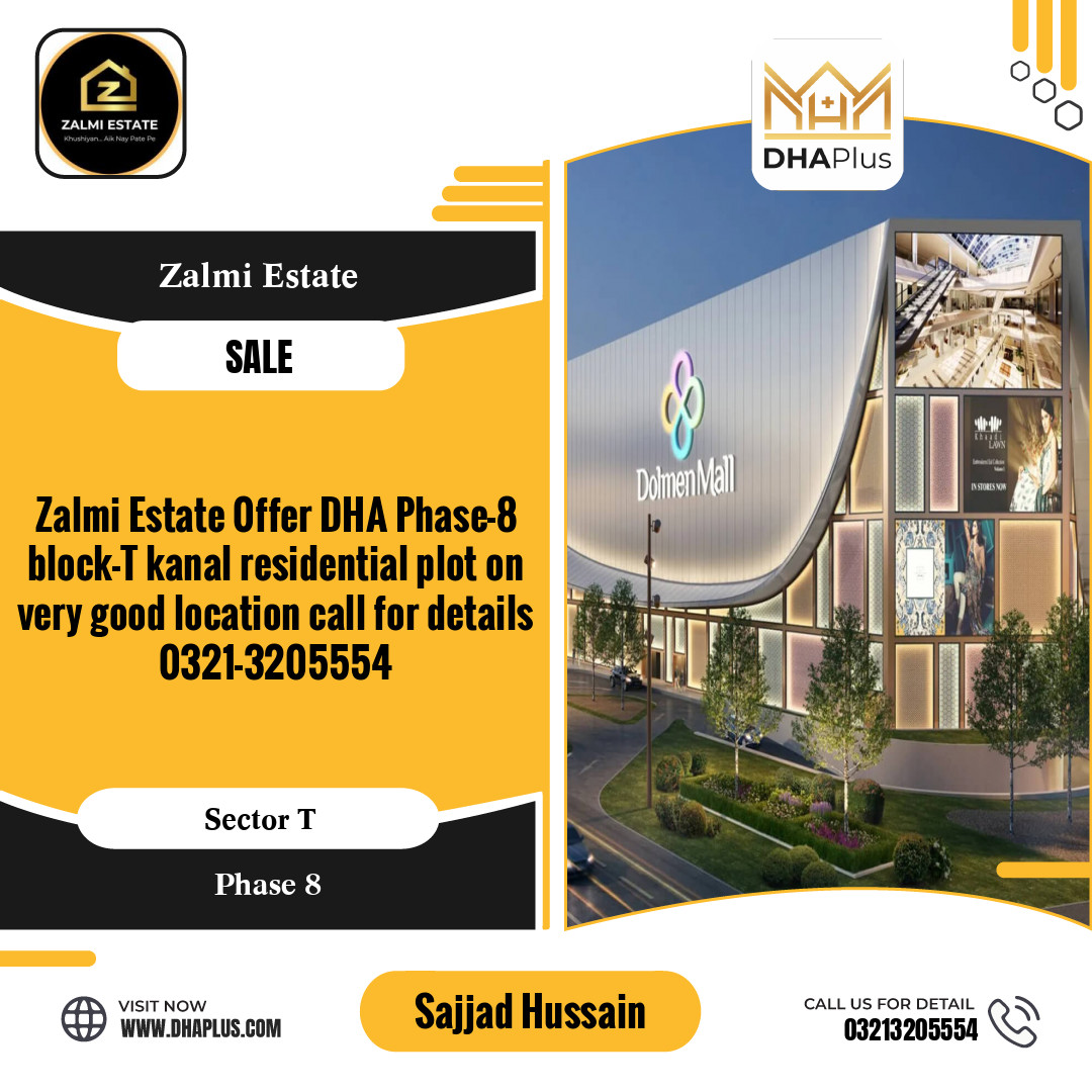 1 Kanal Residential Plot for Sale in Sector T -  Phase 8, Lahore - (DP-39096)