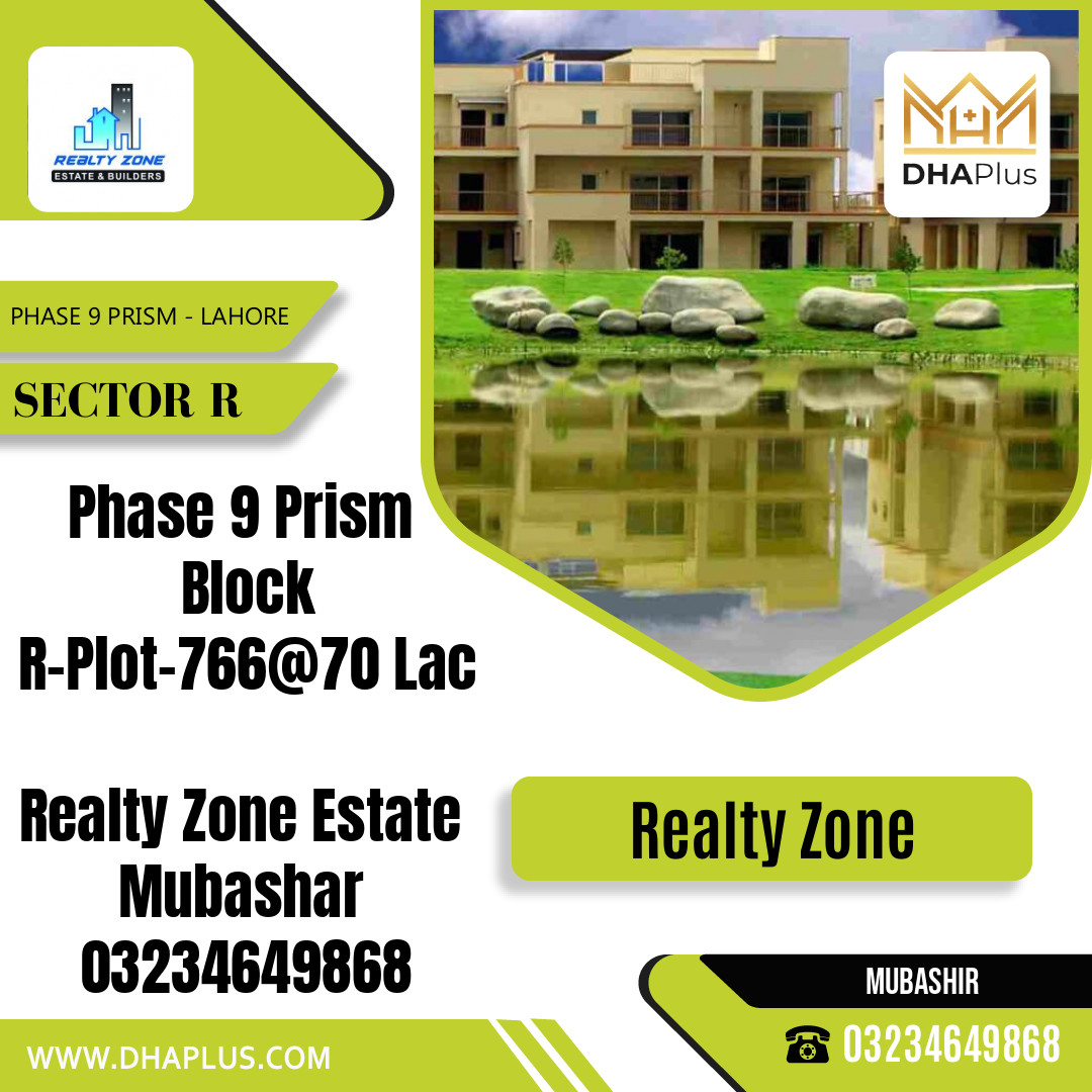 10 Marla Residential Plot for Sale in Sector R -  Phase 9 Prism, Lahore - (DP-39103)