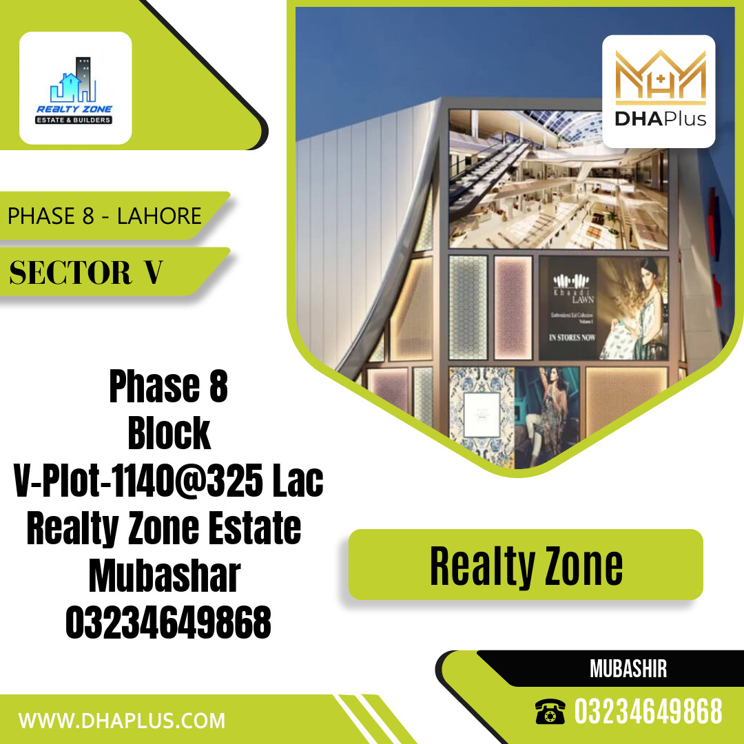 23 Marla Residential Plot for Sale in Sector V -  Phase 8, Lahore - (DP-39151)