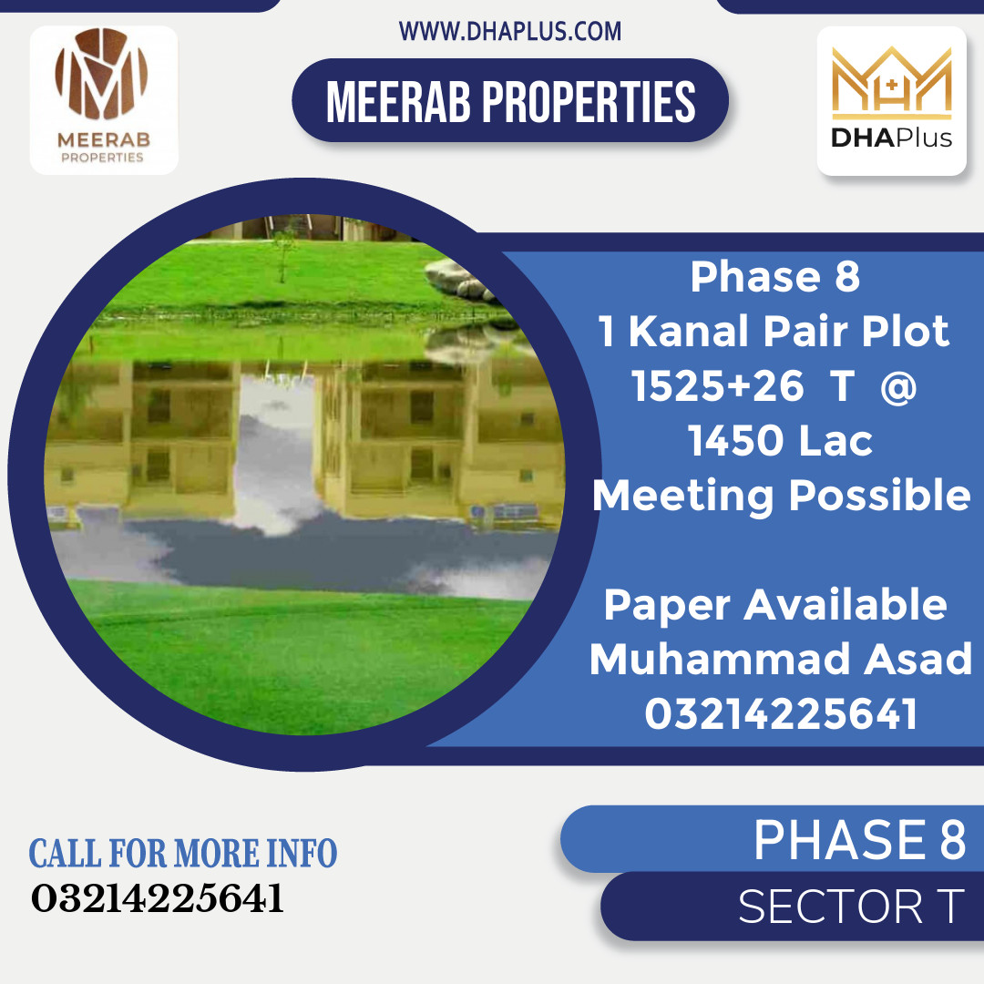2 Kanal Residential Plot for Sale in Sector T -  Phase 8, Lahore - (DP-39196)