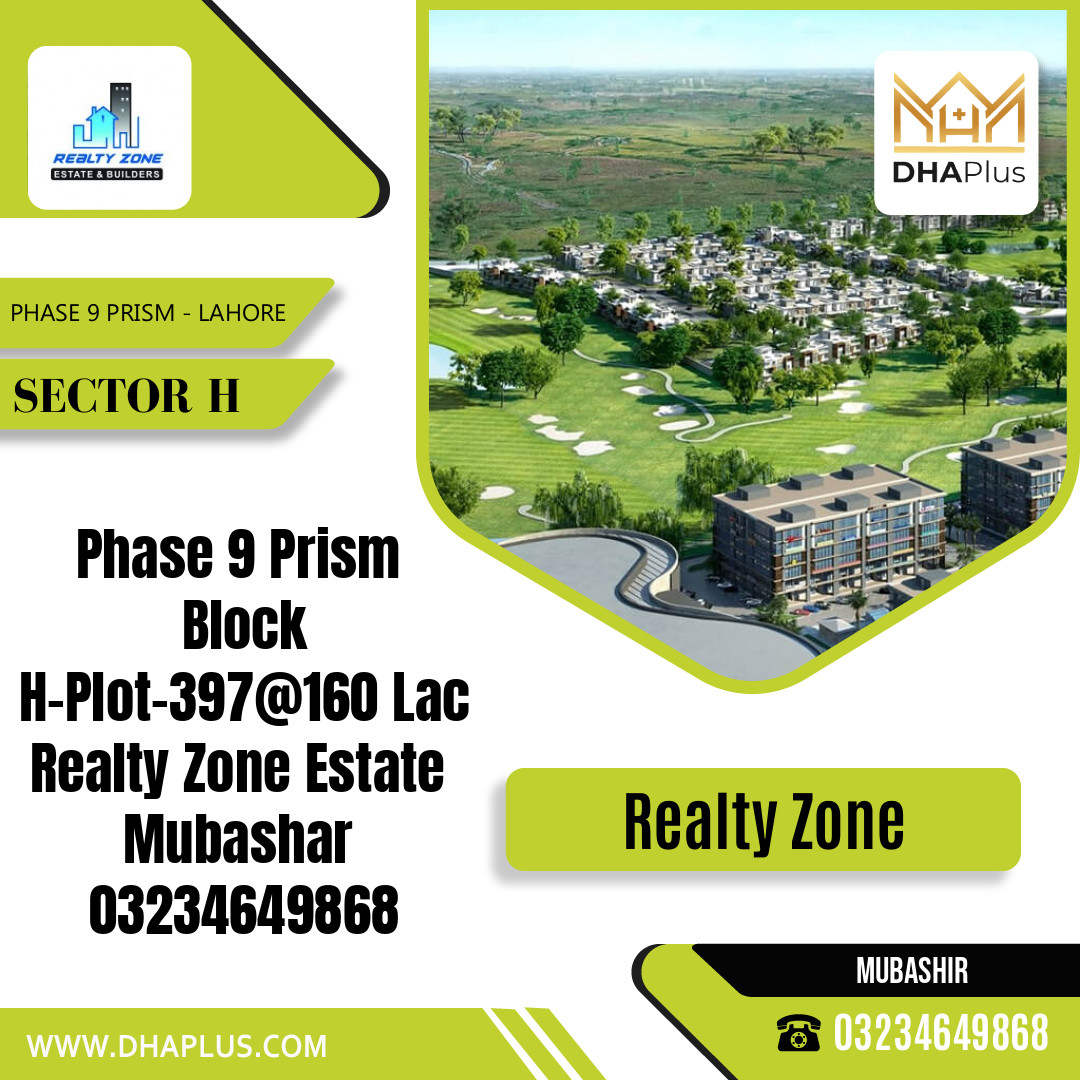 1 Kanal Residential Plot for Sale in Sector H -  Phase 9 Prism, Lahore - (DP-39214)
