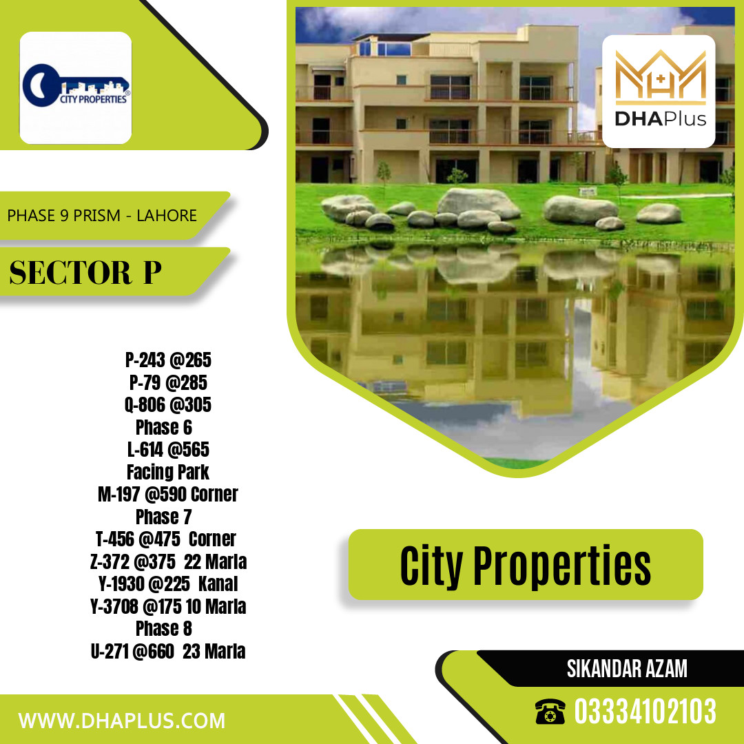 1 Kanal Residential Plot for Sale in Sector P -  Phase 9 Prism, Lahore - (DP-39224)