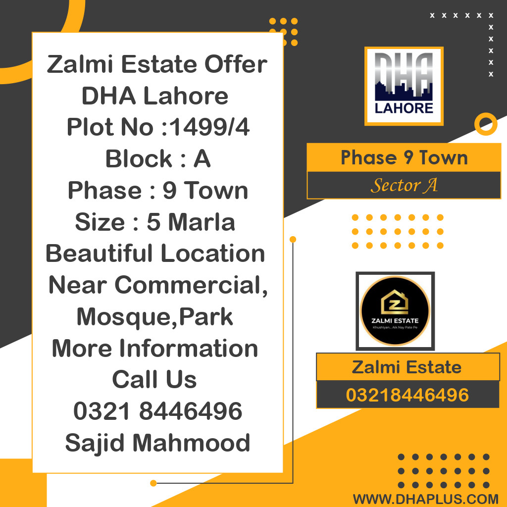 5 Marla Residential Plot for Sale in Sector A -  Phase 9 Town, Lahore - (DP-39255)