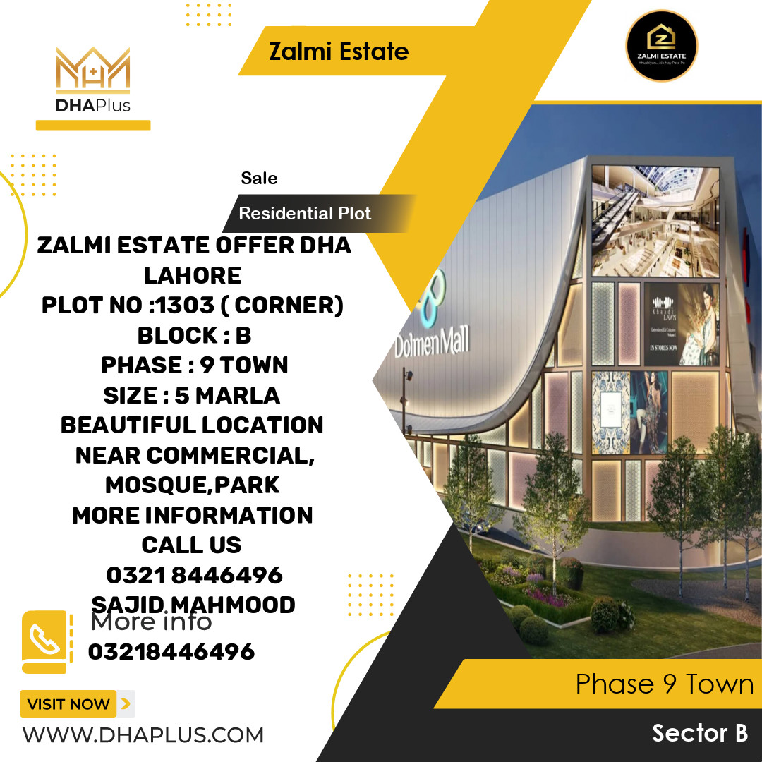 5 Marla Residential Plot for Sale in Sector B -  Phase 9 Town, Lahore - (DP-39265)