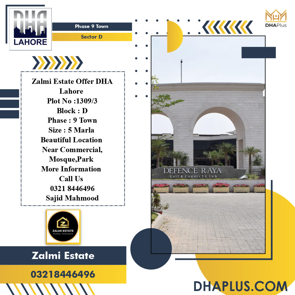 5 Marla Residential Plot for Sale in Sector D -  Phase 9 Town, Lahore - (DP-39272)