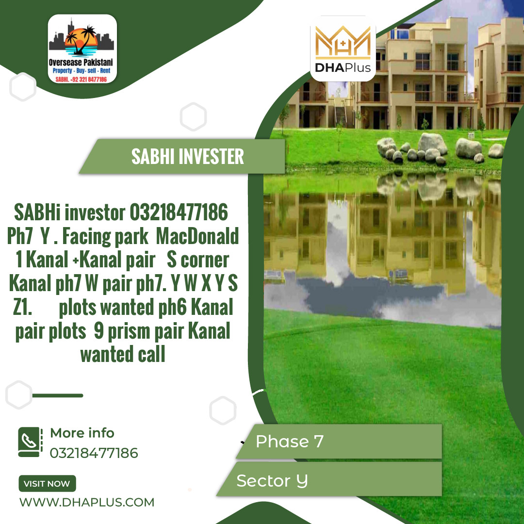 1 Kanal Residential Plot for Sale in Sector Y -  Phase 7, Lahore - (DP-39285)