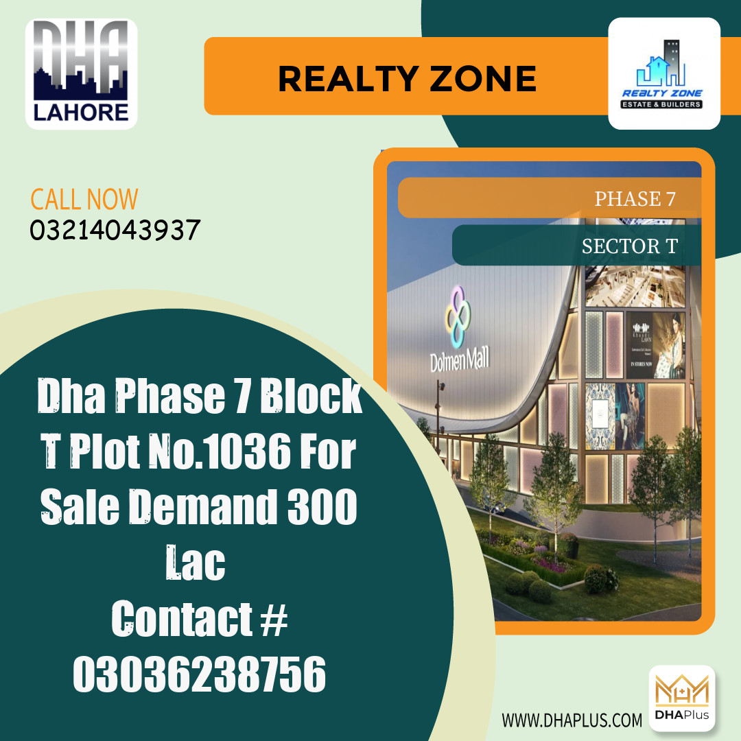 1 Kanal Residential Plot for Sale in Sector T -  Phase 7, Lahore - (DP-39299)