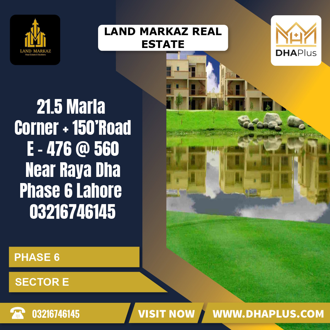 22 Marla Residential Plot for Sale in Sector E -  Phase 6, Lahore - (DP-39331)