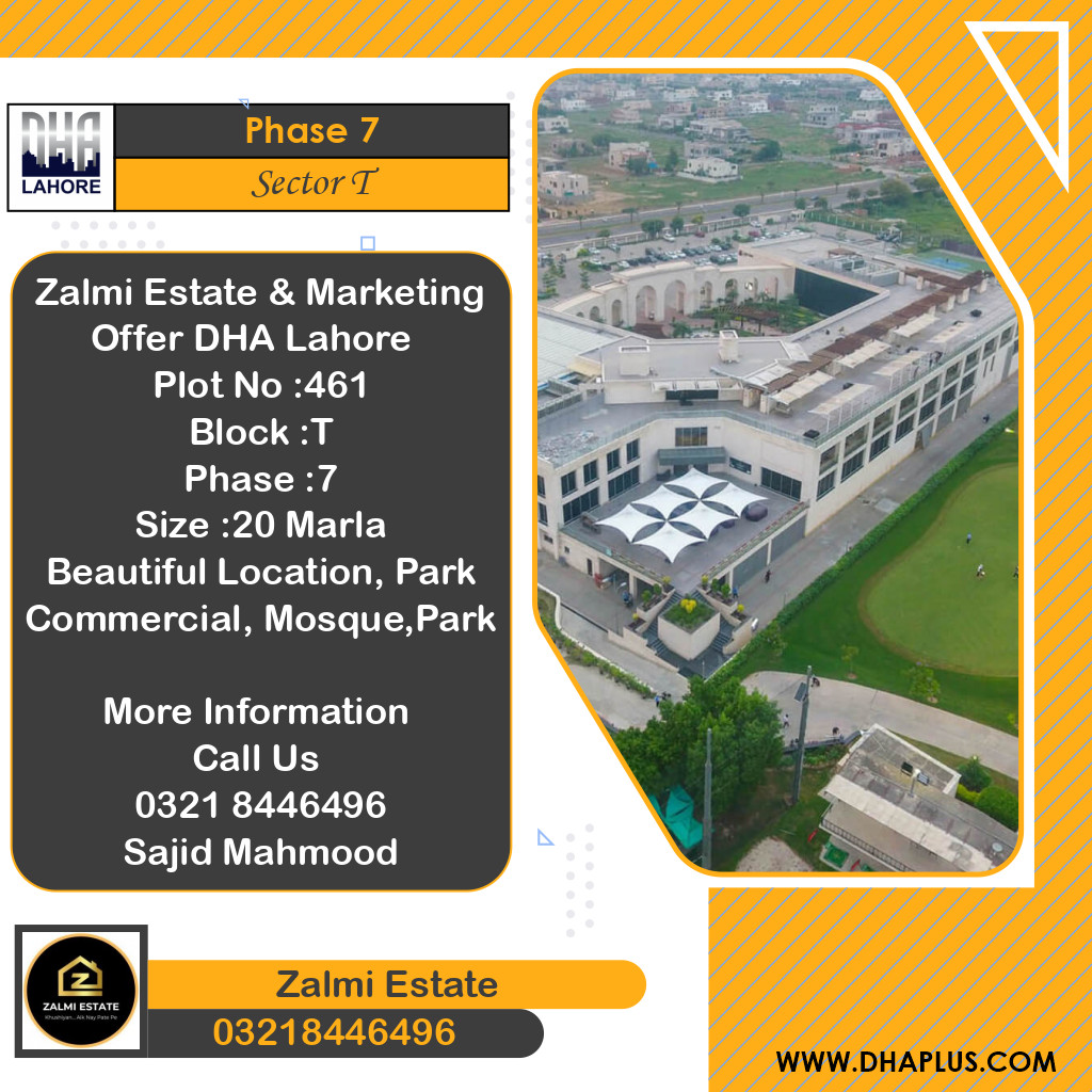 20 Marla Residential Plot for Sale in Sector T -  Phase 7, Lahore - (DP-39343)